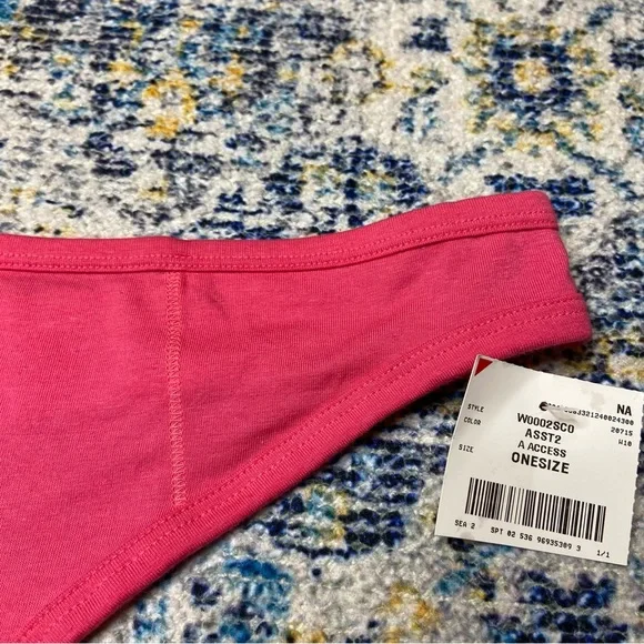 NWT Aerie “Coffee By Day Cocoa By Night” Hot Pink Thong Tanga Cotton Panty XXL - Picture 3 of 8